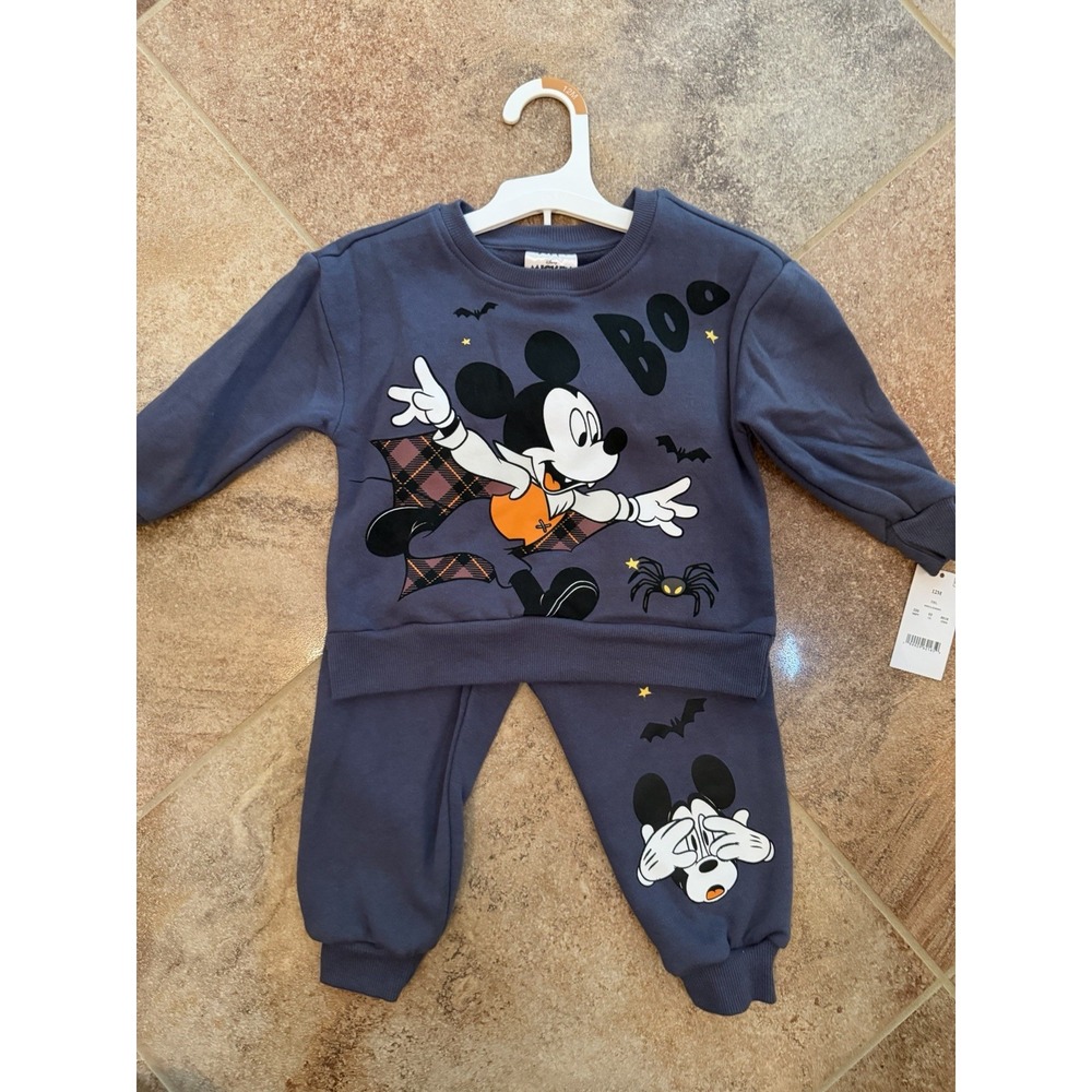 Toddler Boys' Disney Mickey Halloween 2-Piece Fleece Sweatsuit 12 Months NWT